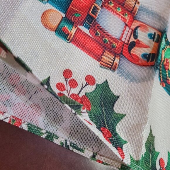 Red Nutcracker Table Runner Green Christmas Decor Holiday Soldier Xmas Cloth 72" - Picture 9 of 11